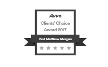 Avvo | Clients' Choice Award 2017 | Paul Matthew Morgan | 5 stars